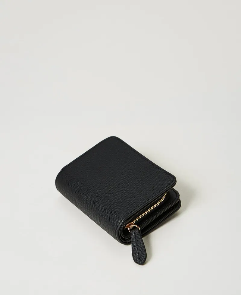 Portafoglio con zip e bottone Oval T