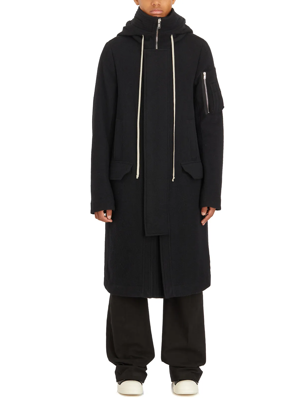 RICK OWENS  PARKA MEGAPARKA IN LANA BLACK 
