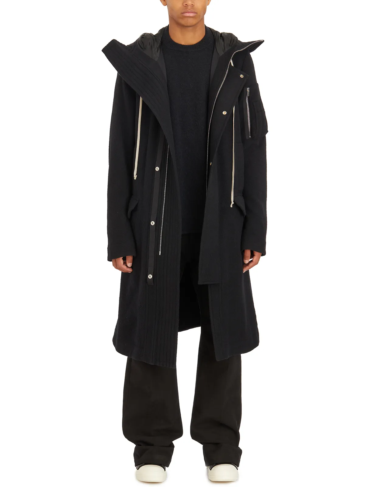 RICK OWENS  PARKA MEGAPARKA IN LANA BLACK 