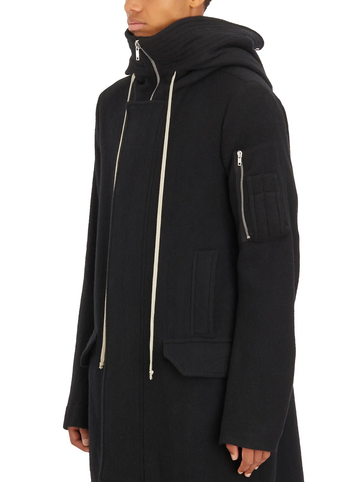 RICK OWENS  PARKA MEGAPARKA IN LANA BLACK 