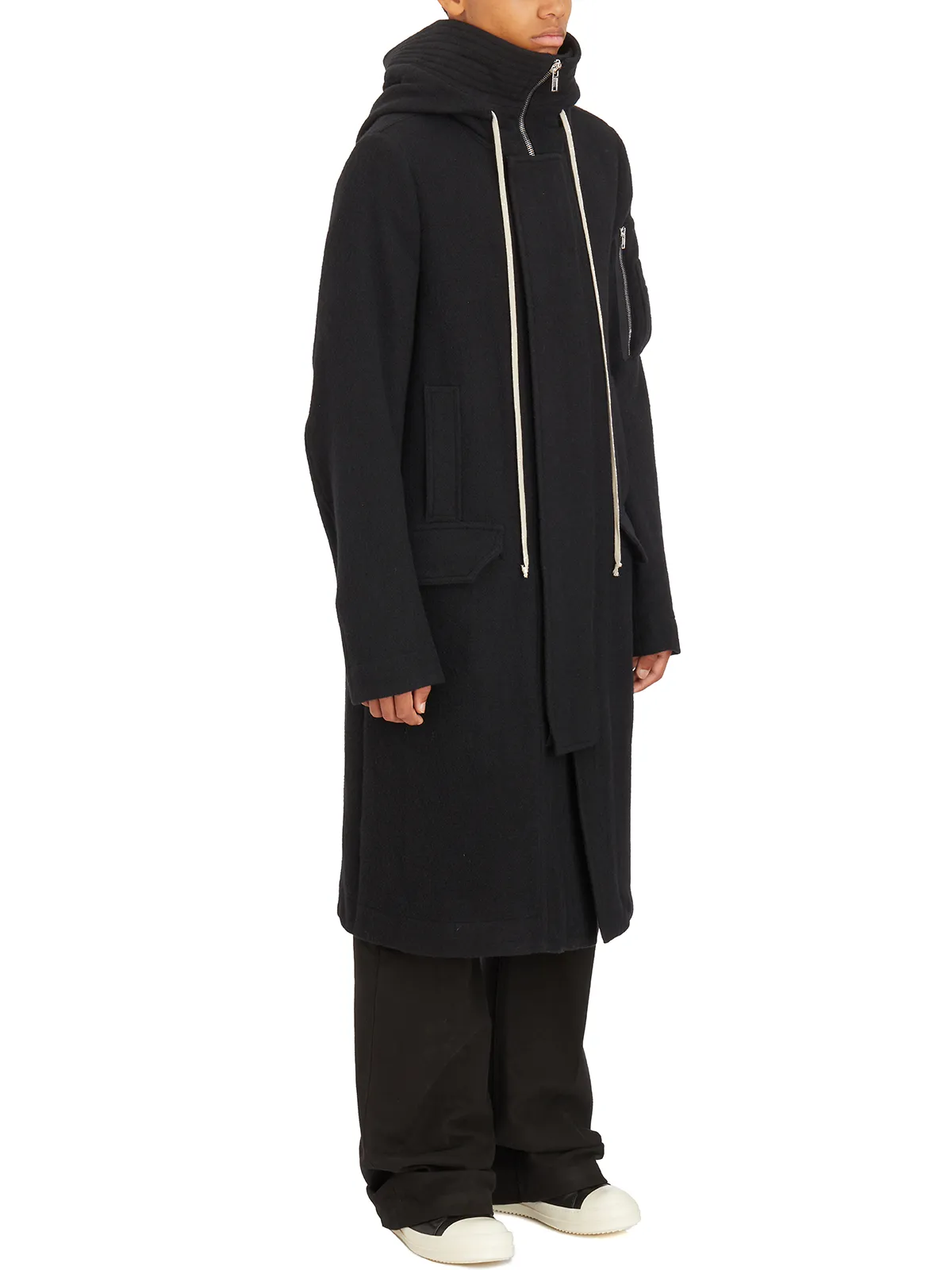 RICK OWENS  PARKA MEGAPARKA IN LANA BLACK 
