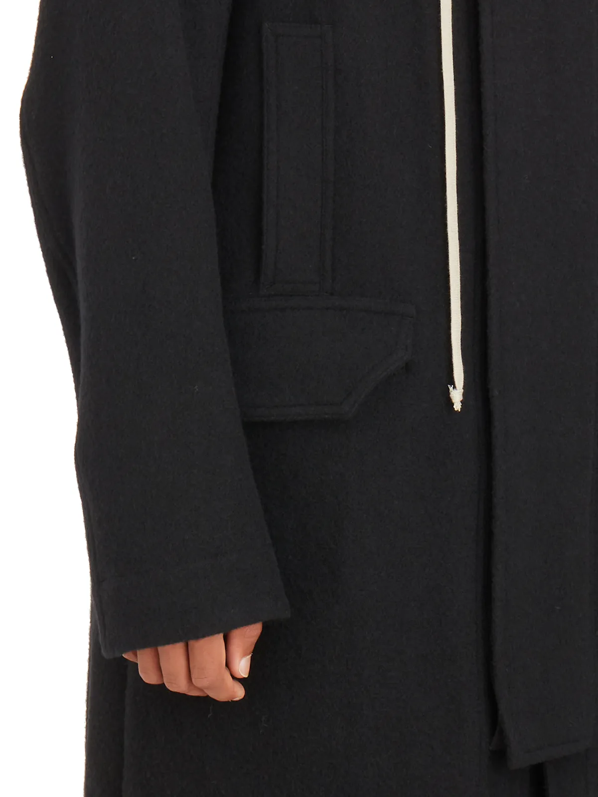 RICK OWENS  PARKA MEGAPARKA IN LANA BLACK 