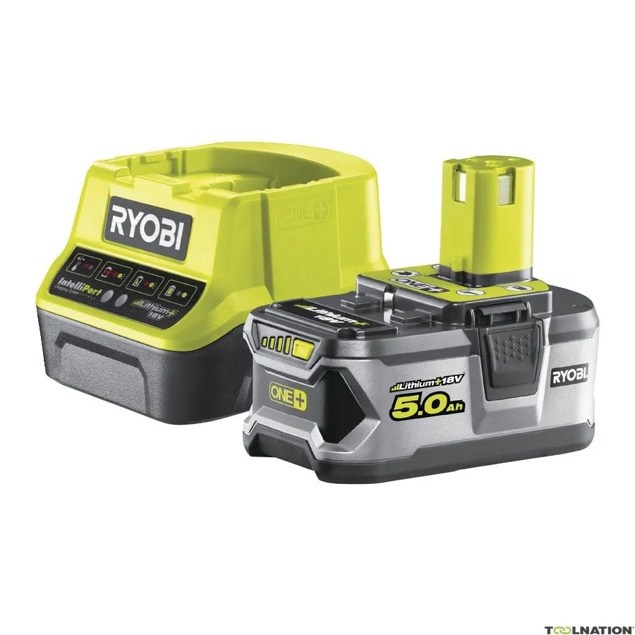 Ryobi Accessori 5133003366 RC18120-150 Batteria One+ 18 Volt 5,0 Ah Li-ion + Caricabatterie