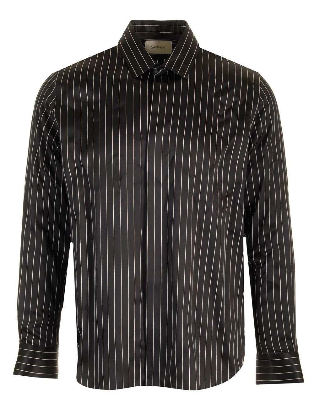   Saint Laurent  Camicia a righe in raso di seta  