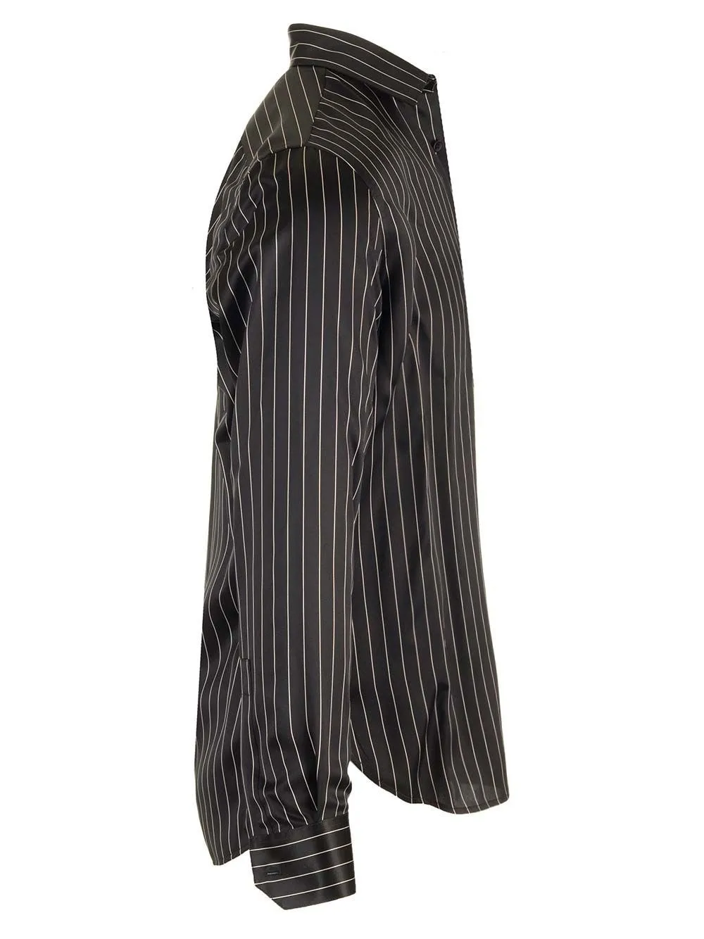  Saint Laurent  Camicia a righe in raso di seta  