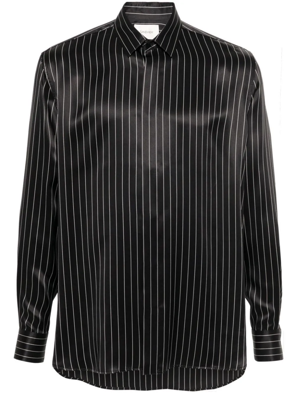   Saint Laurent  Camicia a righe in raso di seta  