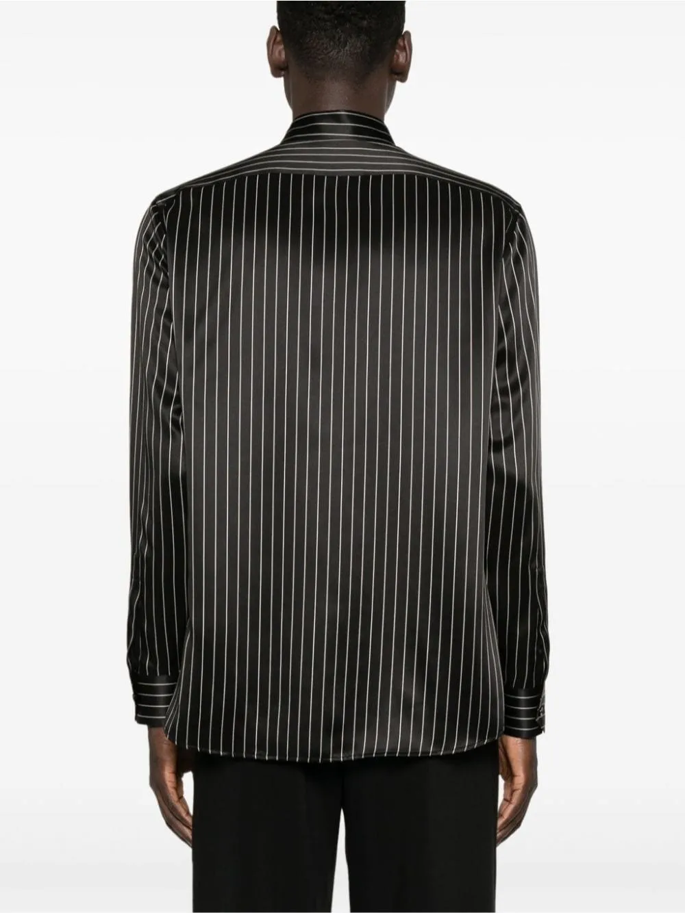   Saint Laurent  Camicia a righe in raso di seta  