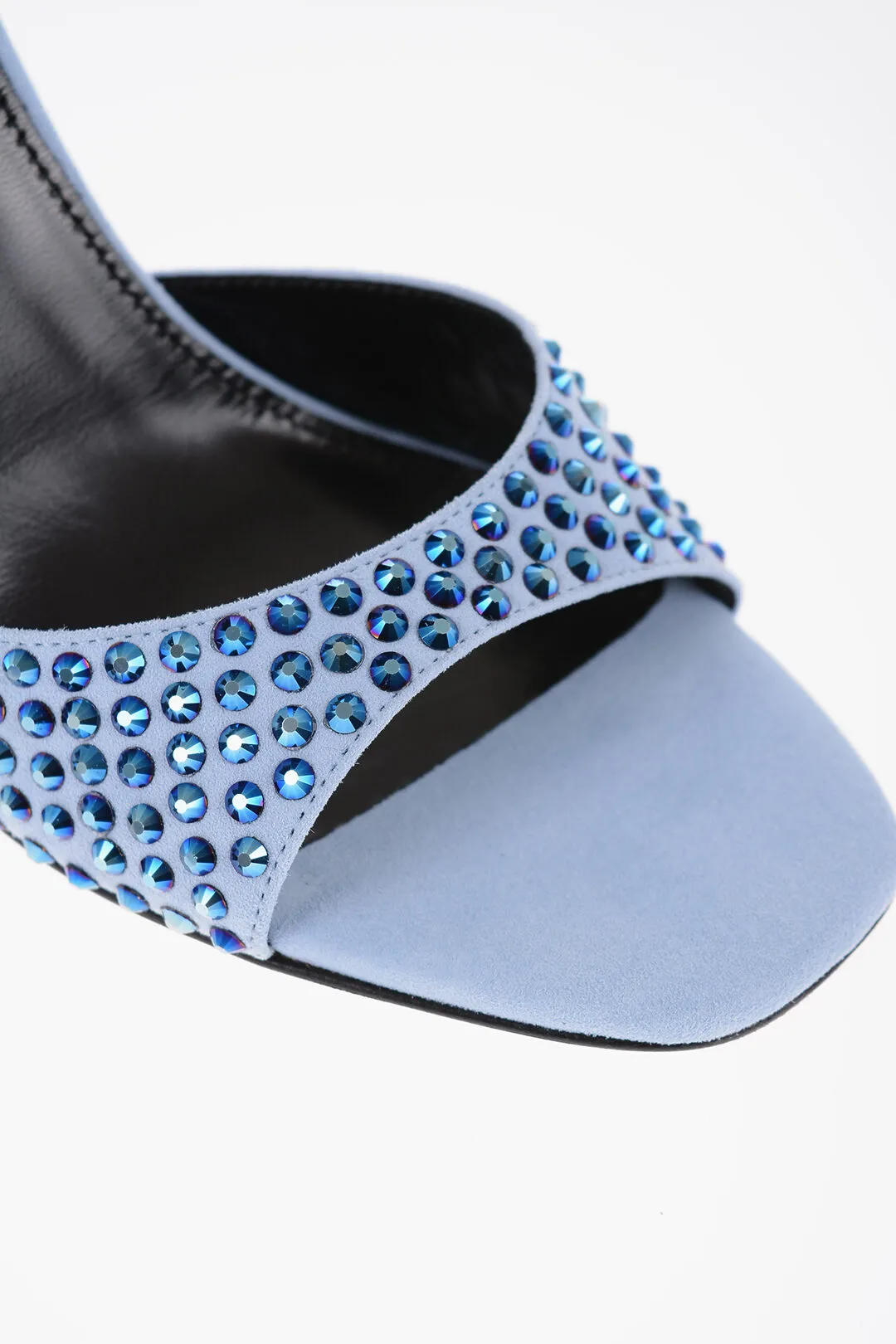 Sandali Ankle-Strap HOLLY in Camoscio Impreziositi da Strass Tacco 10cm
