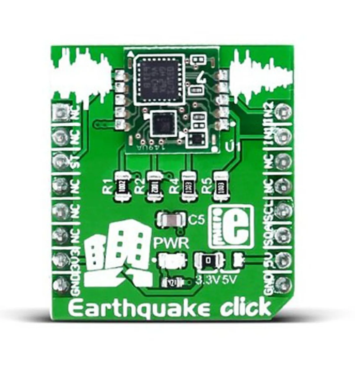 Scheda click mikroBus Earthquake Click MikroElektronika, con Sensore di vibrazione