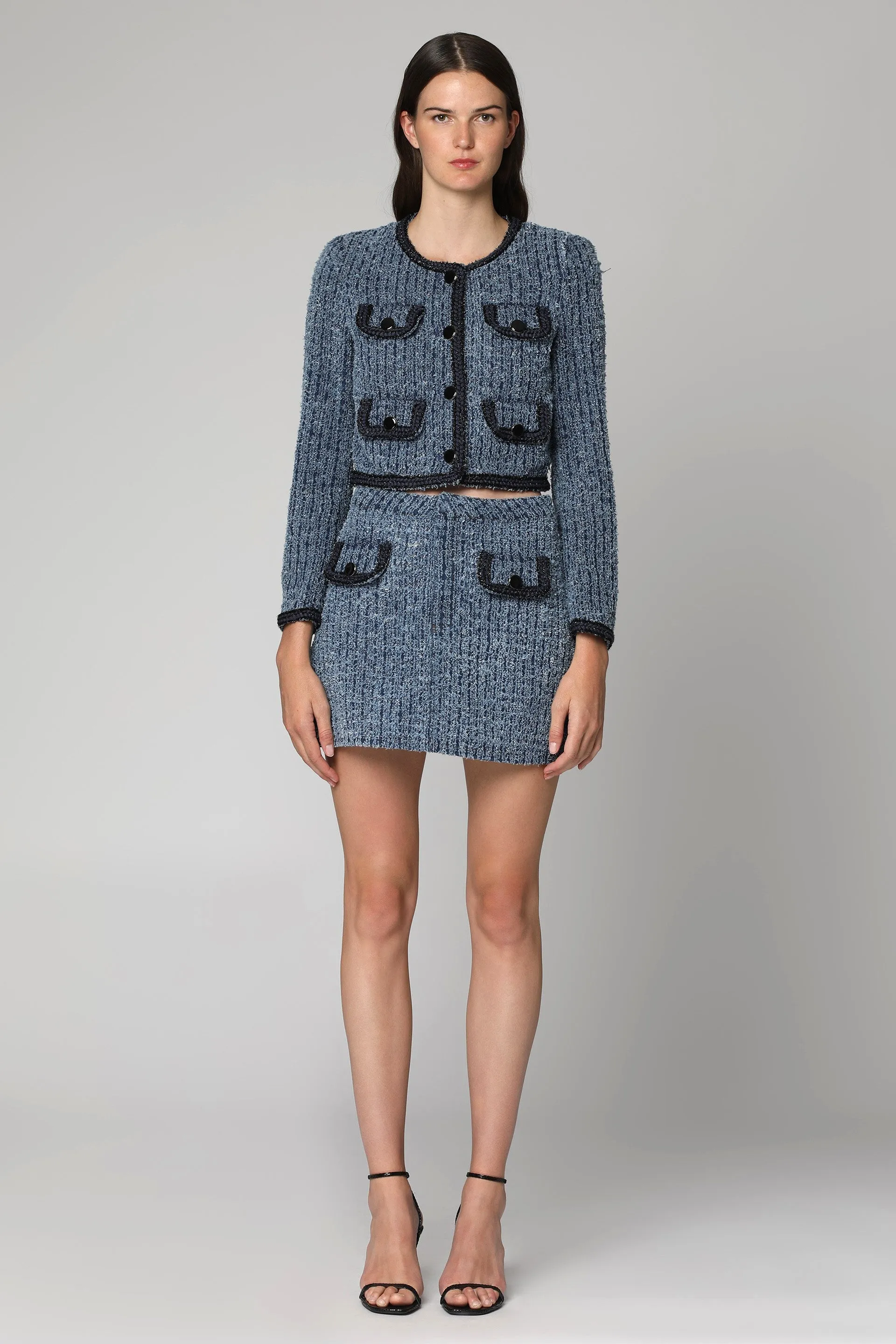 Self-Portrait Minigonna in denim