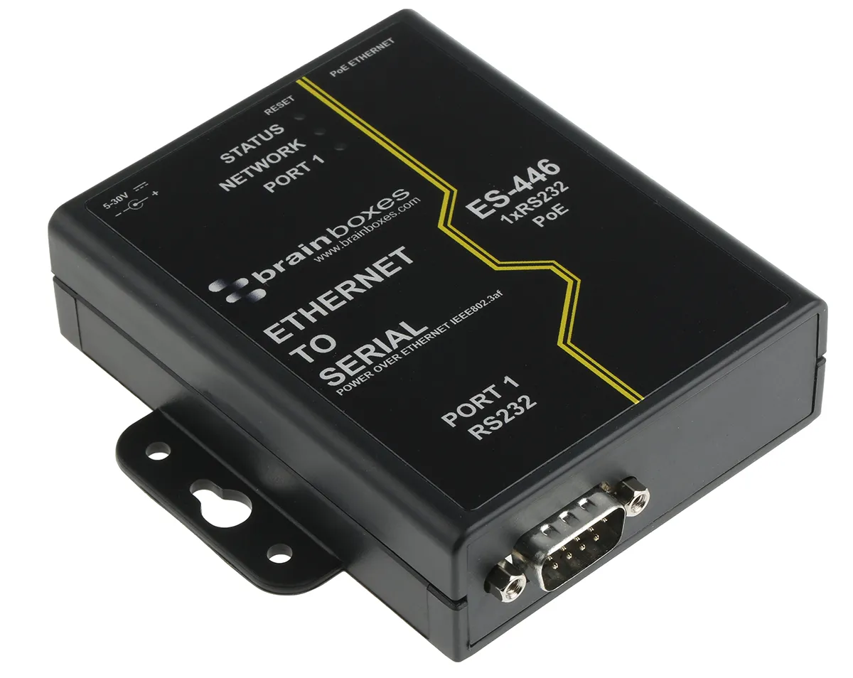 Server per dispositivo seriale Brainboxes, 1 porta Ethernet, 1 porta seriale, RS232, 1Mbit/s max