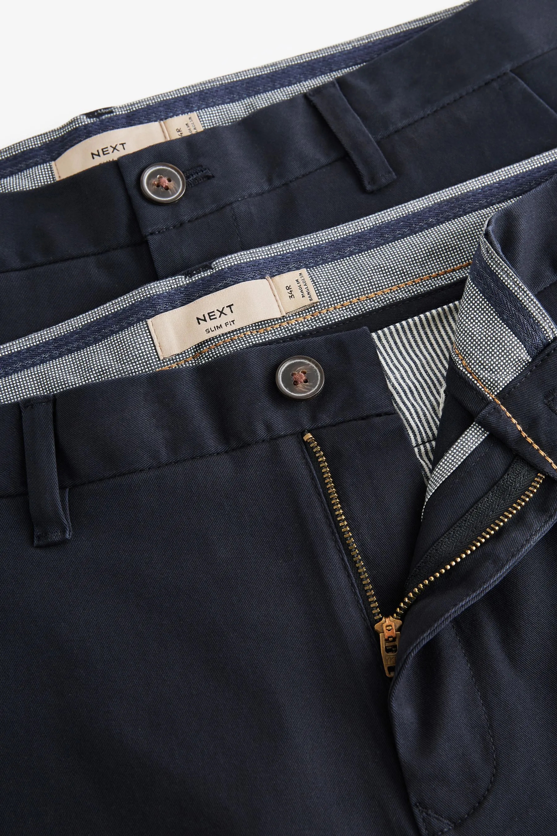 Slim Stretch Chino Trousers 2 Pack    