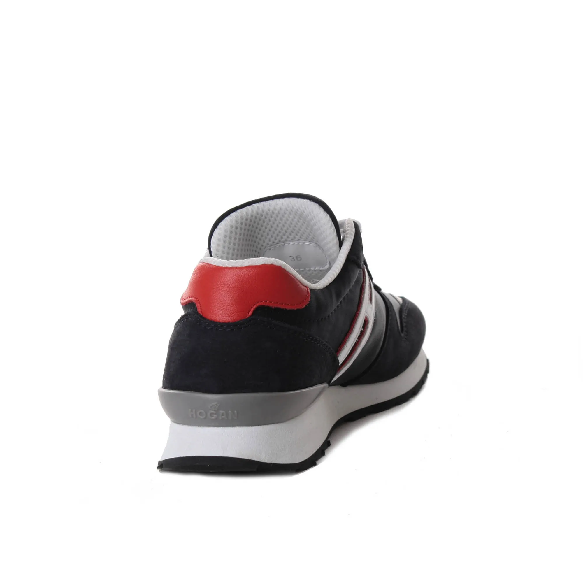 Sneaker Running Boy Blu In Pelle E Camoscio