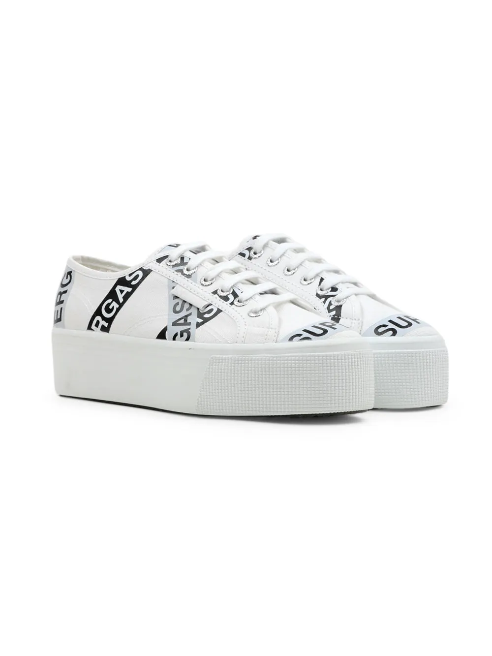 Sneakers Platform SUPERGA Donna W. 2790 LETTERING Bianco