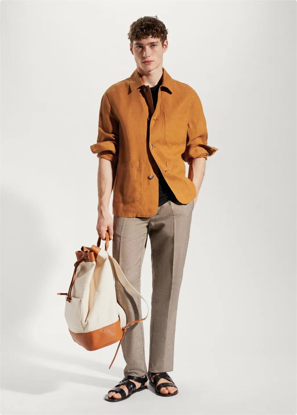 Sovracamicia 100% lino tasche