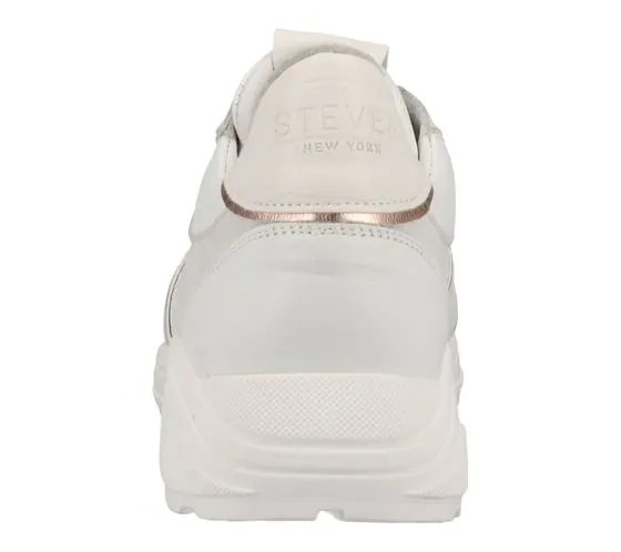 STEVEN NEW YORK scarpe da donna in vera pelle sneakers basse alla moda SNY11000242-03003-D50 bianco