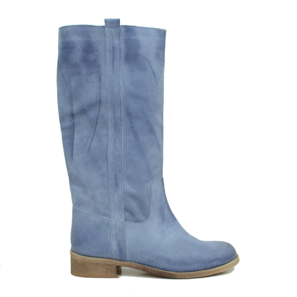 Stivali Donna Camperos in Pelle Scamosciata Jeans Made in Italy
