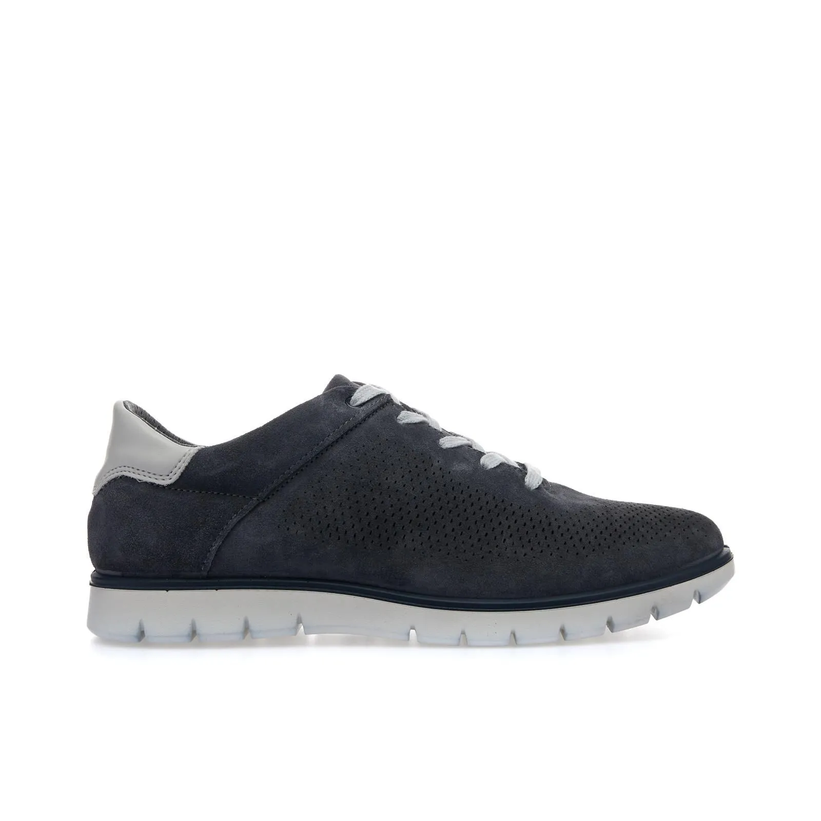 Stringate blu sportive in pelle