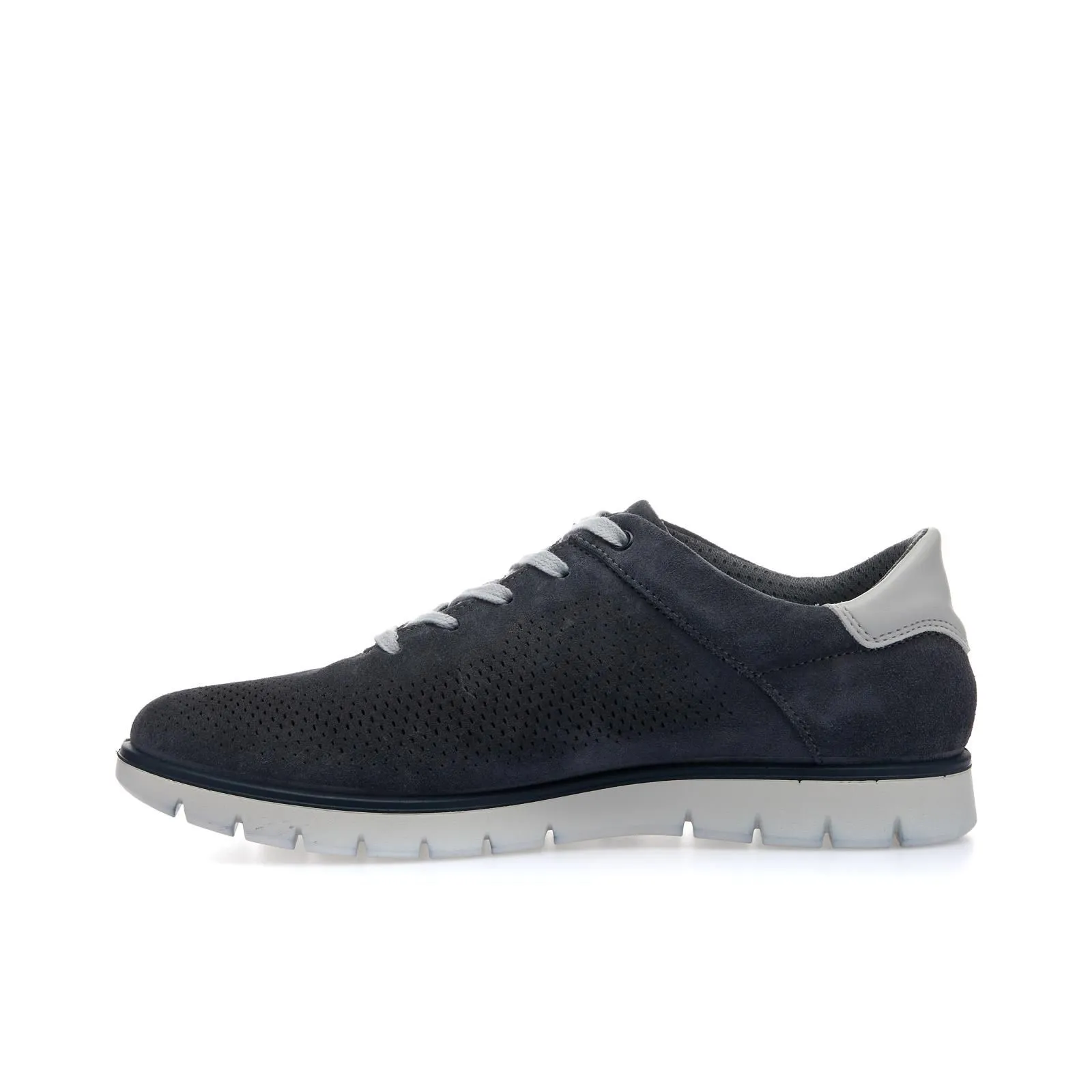 Stringate blu sportive in pelle