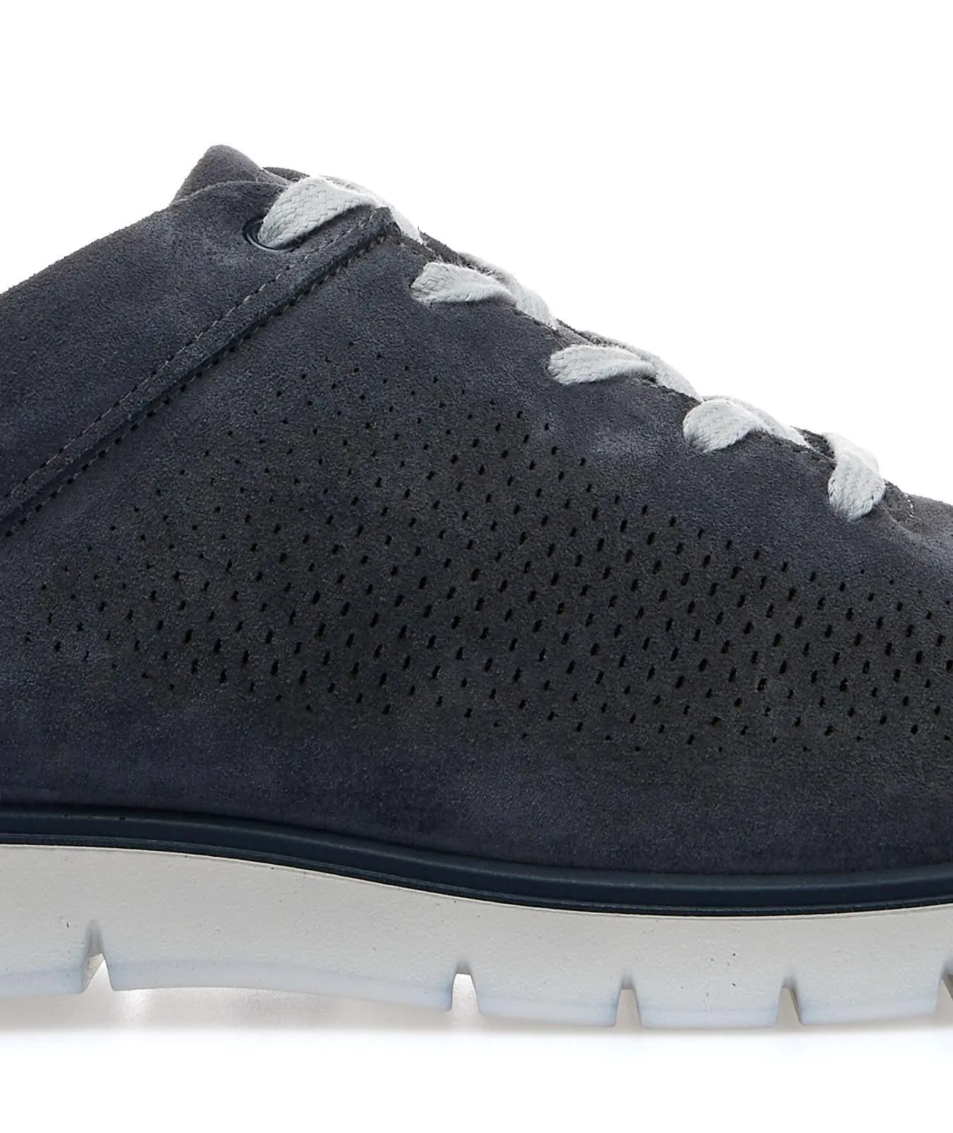 Stringate blu sportive in pelle