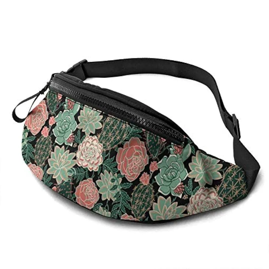 Succulents Roses Marsupio per donna Uomo Marsupio moda Marsupio per ragazze Ragazzi Marsupio regolabile Marsupio sportivo Per al