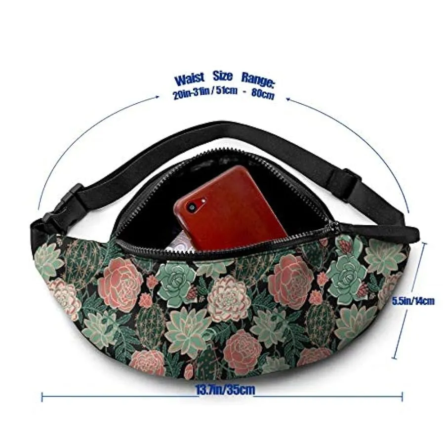 Succulents Roses Marsupio per donna Uomo Marsupio moda Marsupio per ragazze Ragazzi Marsupio regolabile Marsupio sportivo Per al