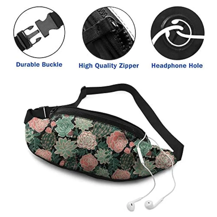 Succulents Roses Marsupio per donna Uomo Marsupio moda Marsupio per ragazze Ragazzi Marsupio regolabile Marsupio sportivo Per al