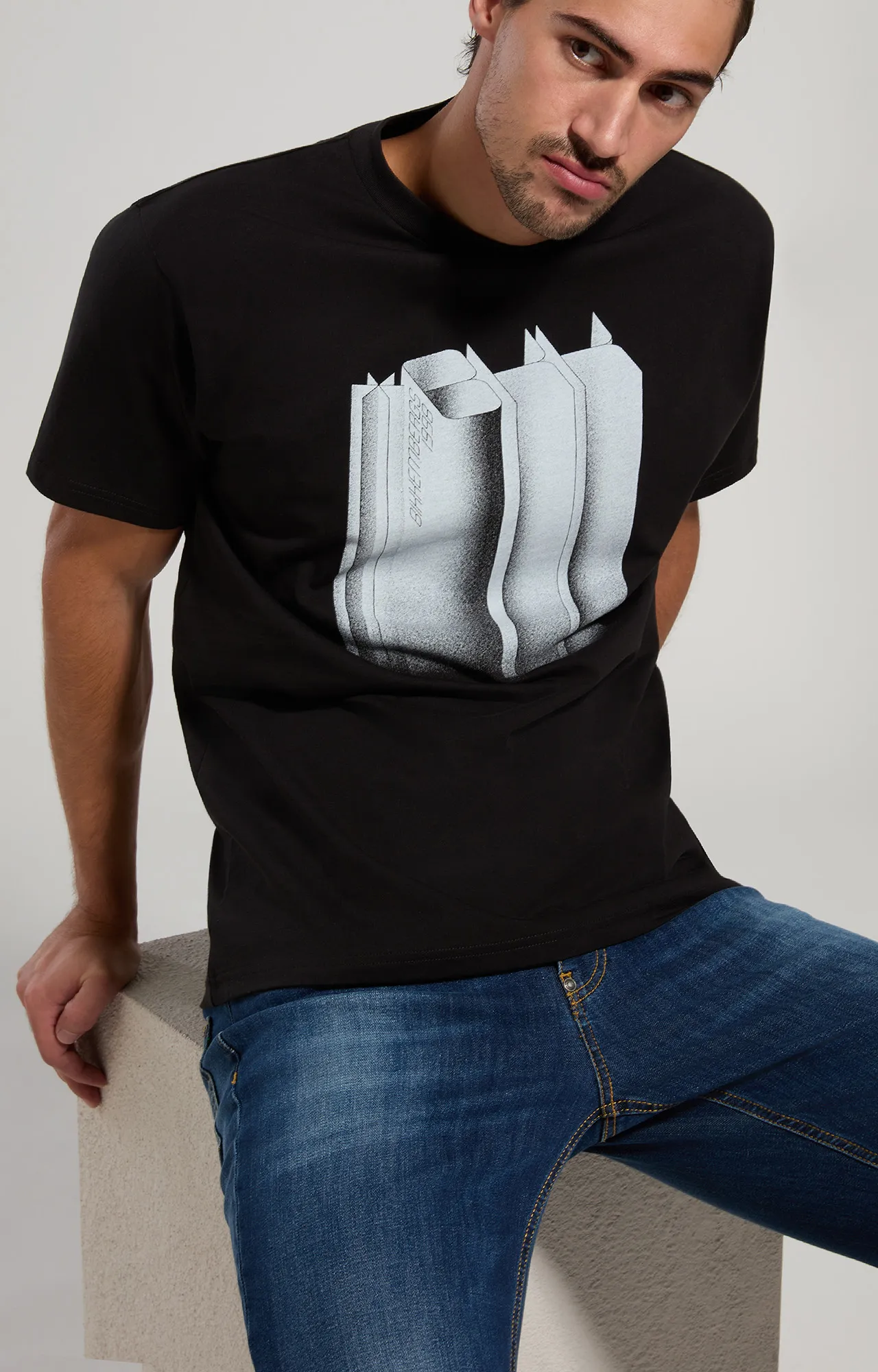 T-shirt in jersey stampato