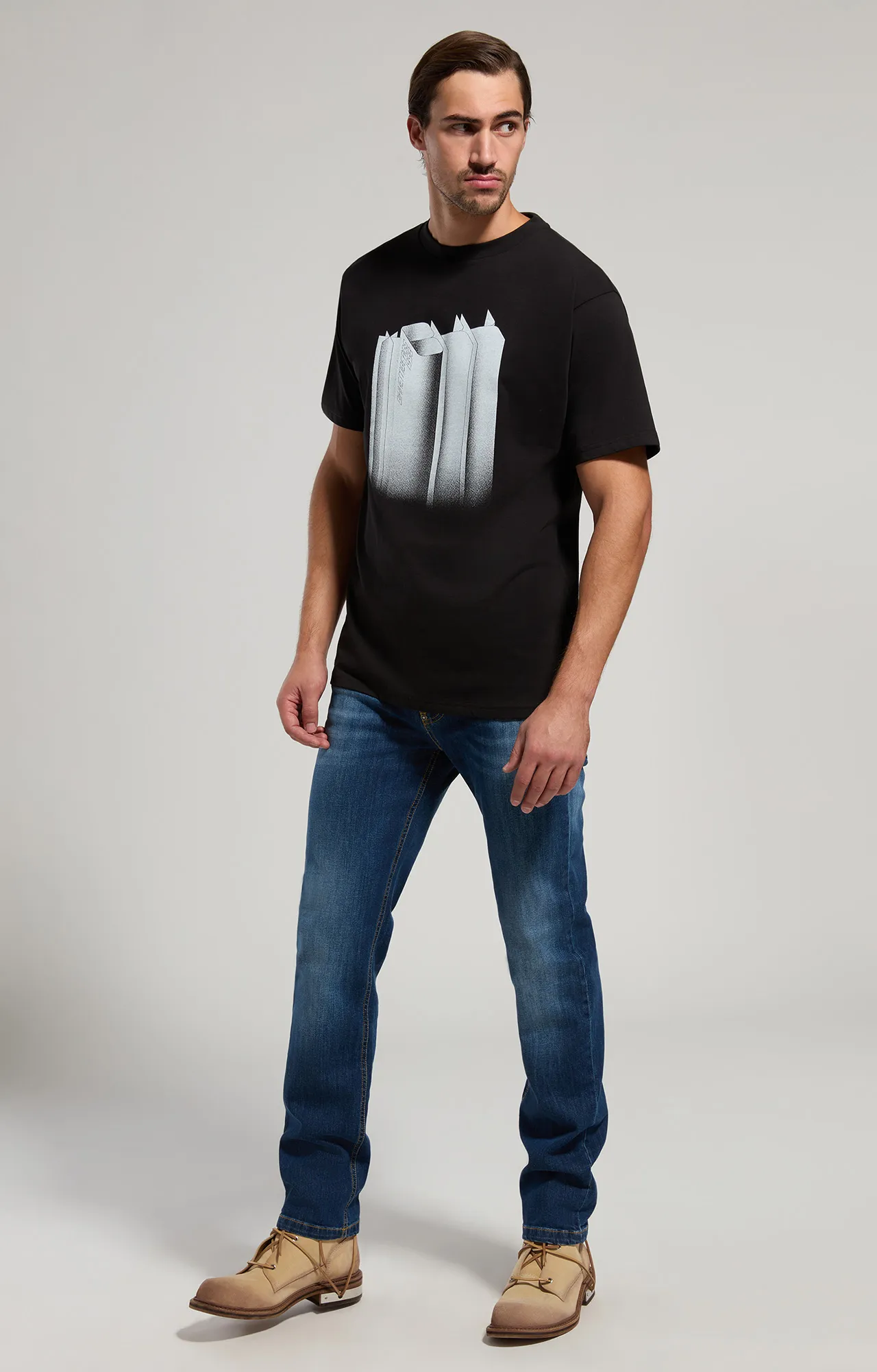 T-shirt in jersey stampato