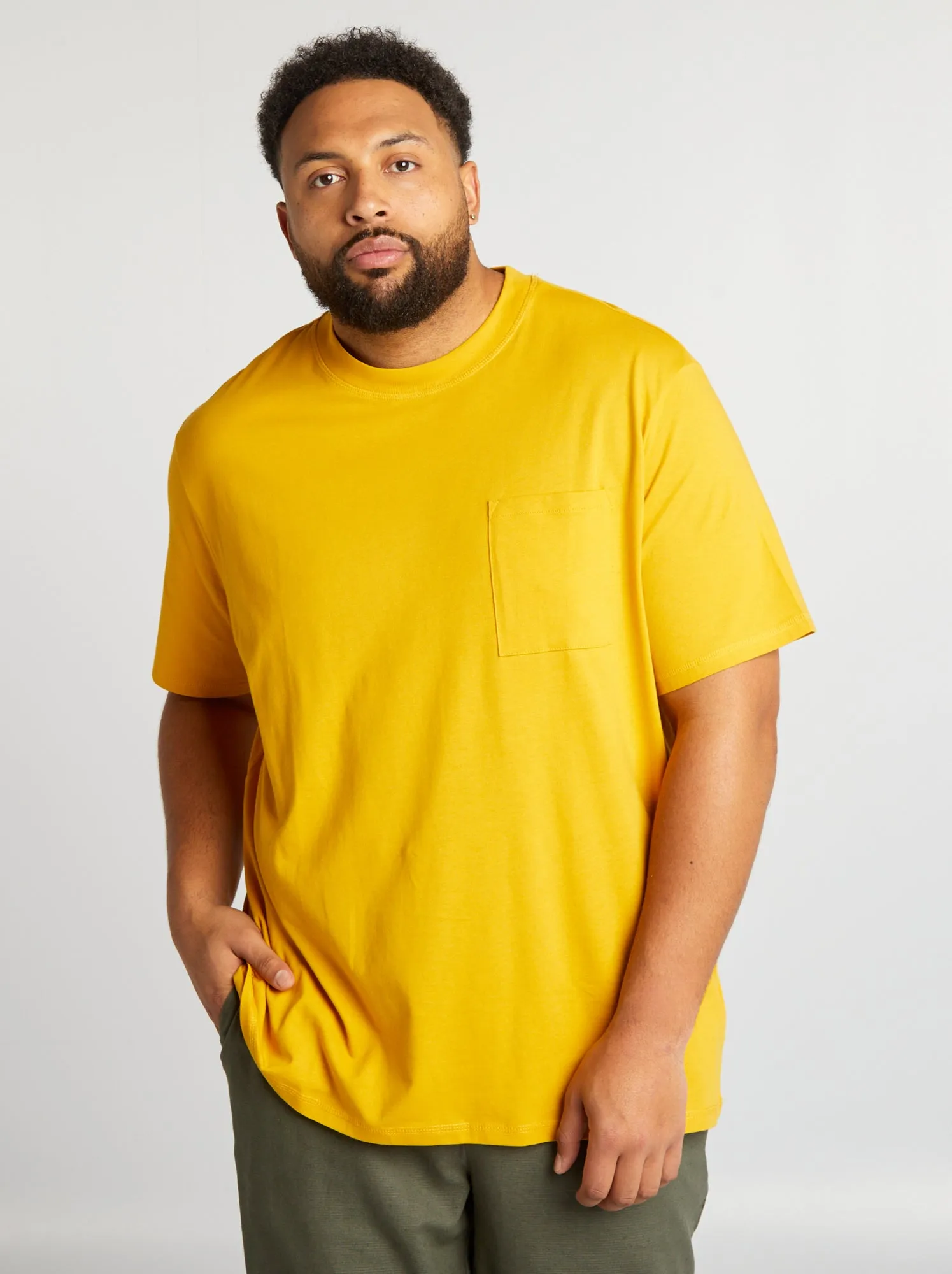 T-shirt in jersey tinta unita - GIALLO