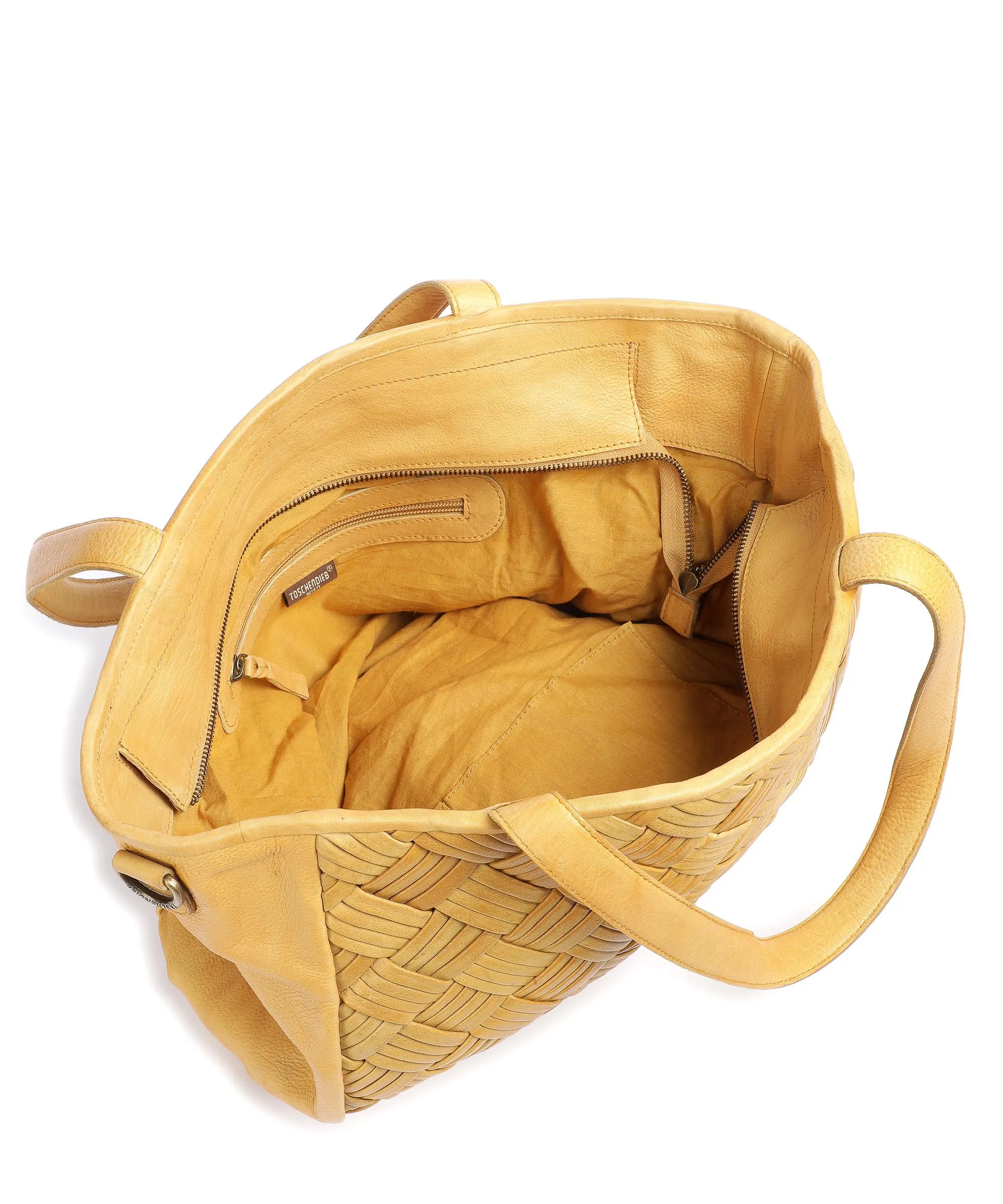  Taschendieb Wien Sommerergasse 7 Borsa shopper pelle di vacchetta grana, pelle di pecora curry  