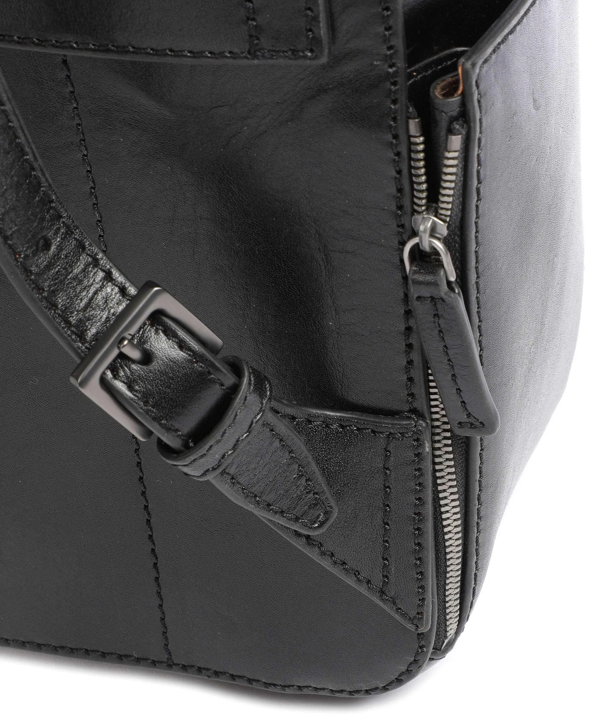  The Bridge Alberto Zaino 14″ pelle di vacchetta finemente grana nero  