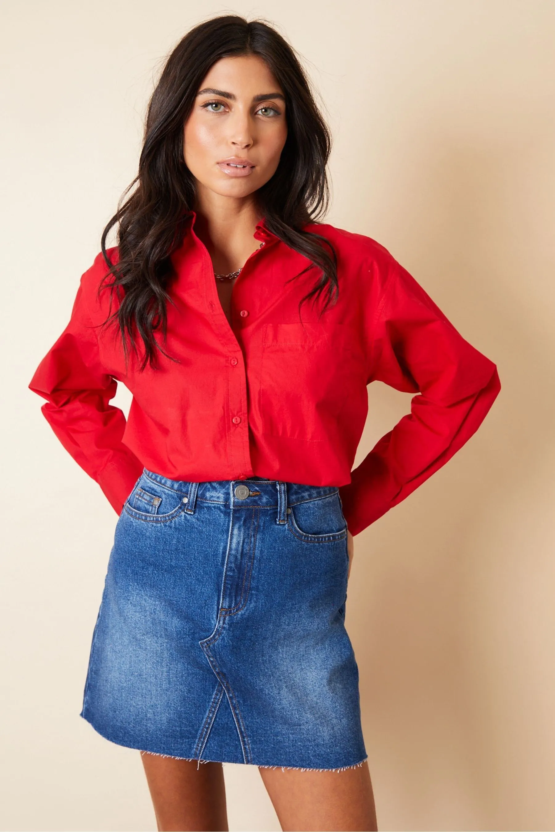 Threadbare - Minigonna Denim con fondo grezzo