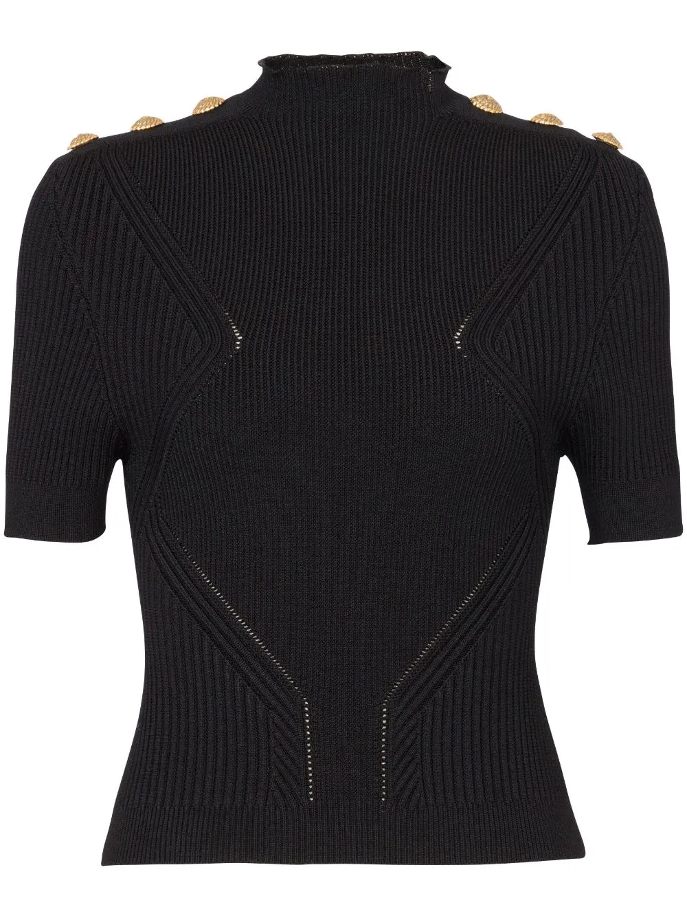 Top in maglia fine a coste