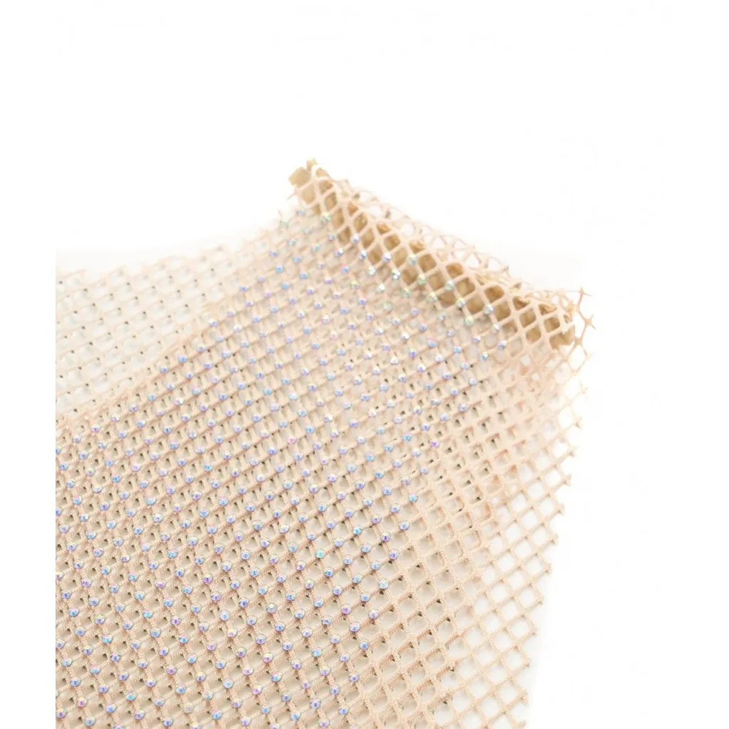 Top in rete con strass oro