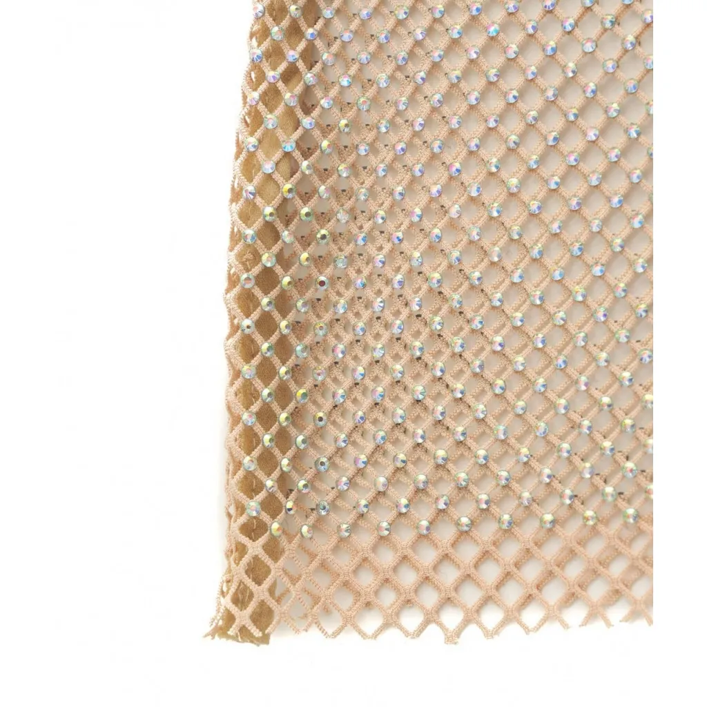 Top in rete con strass oro