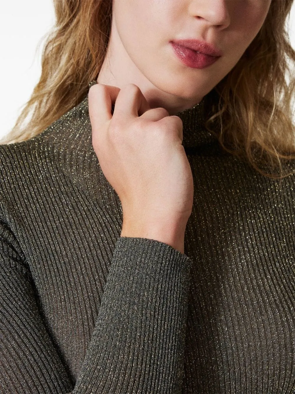 TWINSET-Maglione con dettagli lamé