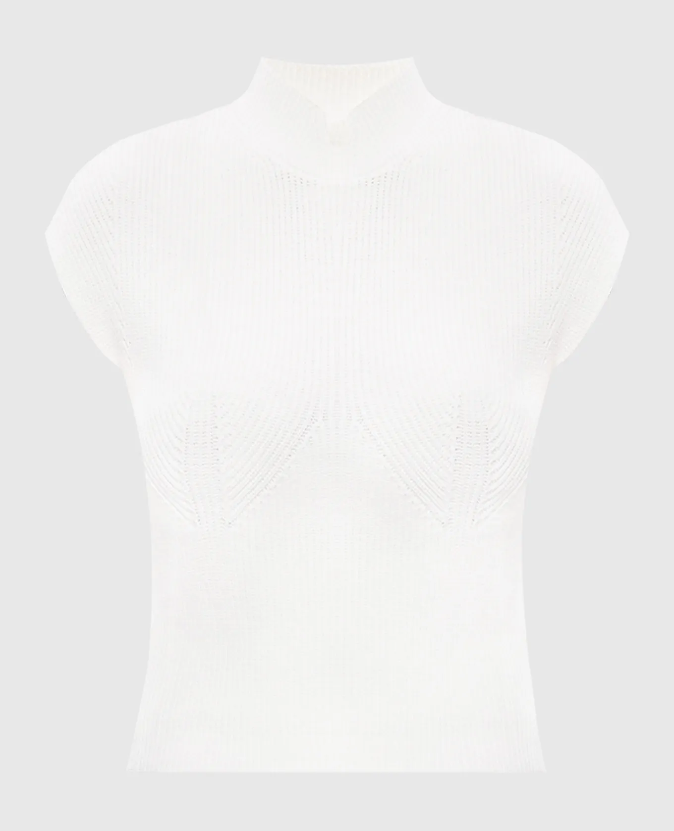 Twinset Top bianco con logo T ovale metallico 242TP3110