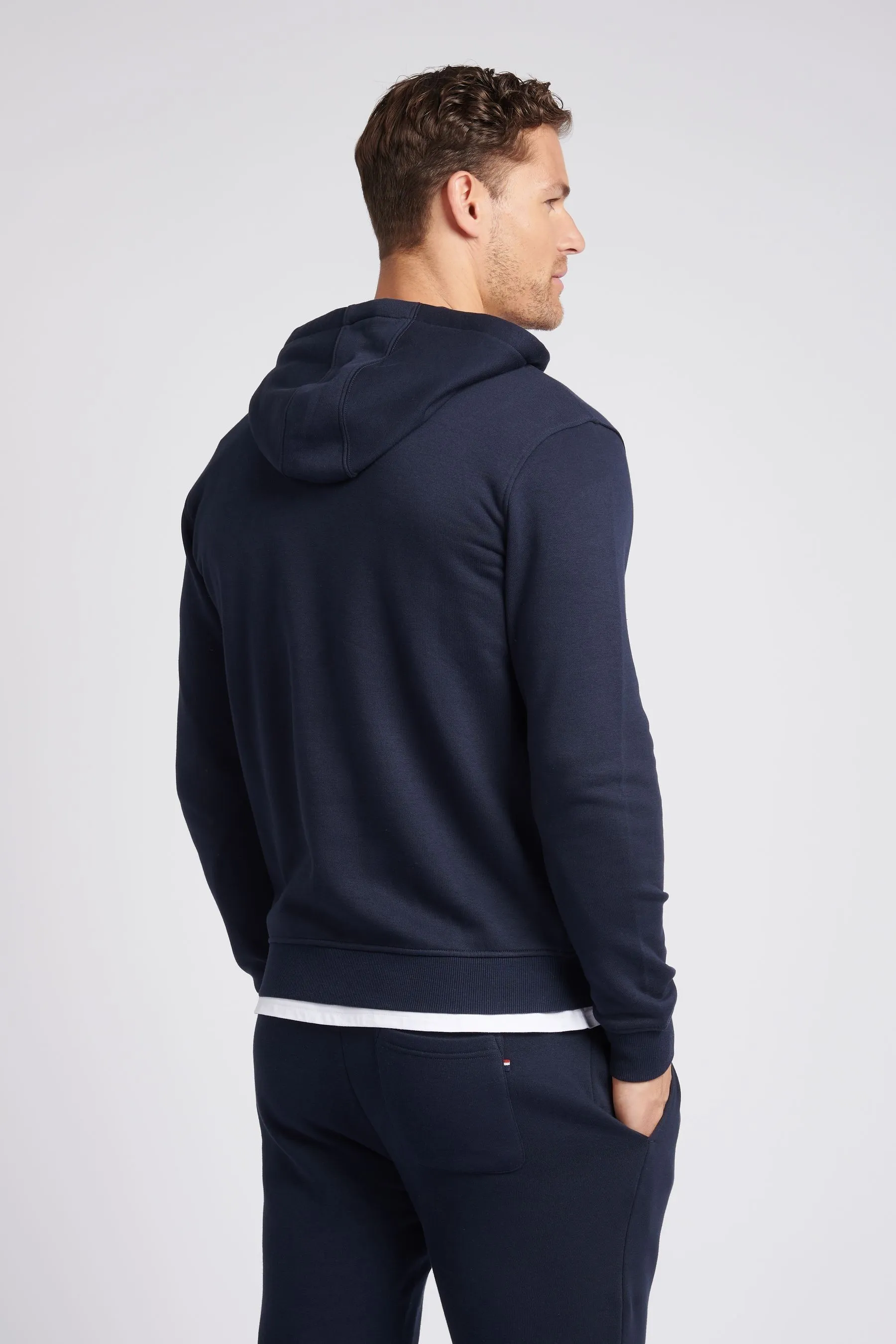U.S. Polo Assn. Uomo - Felpa con cappuccio, zip e doppio cavaliere vestibilità classica