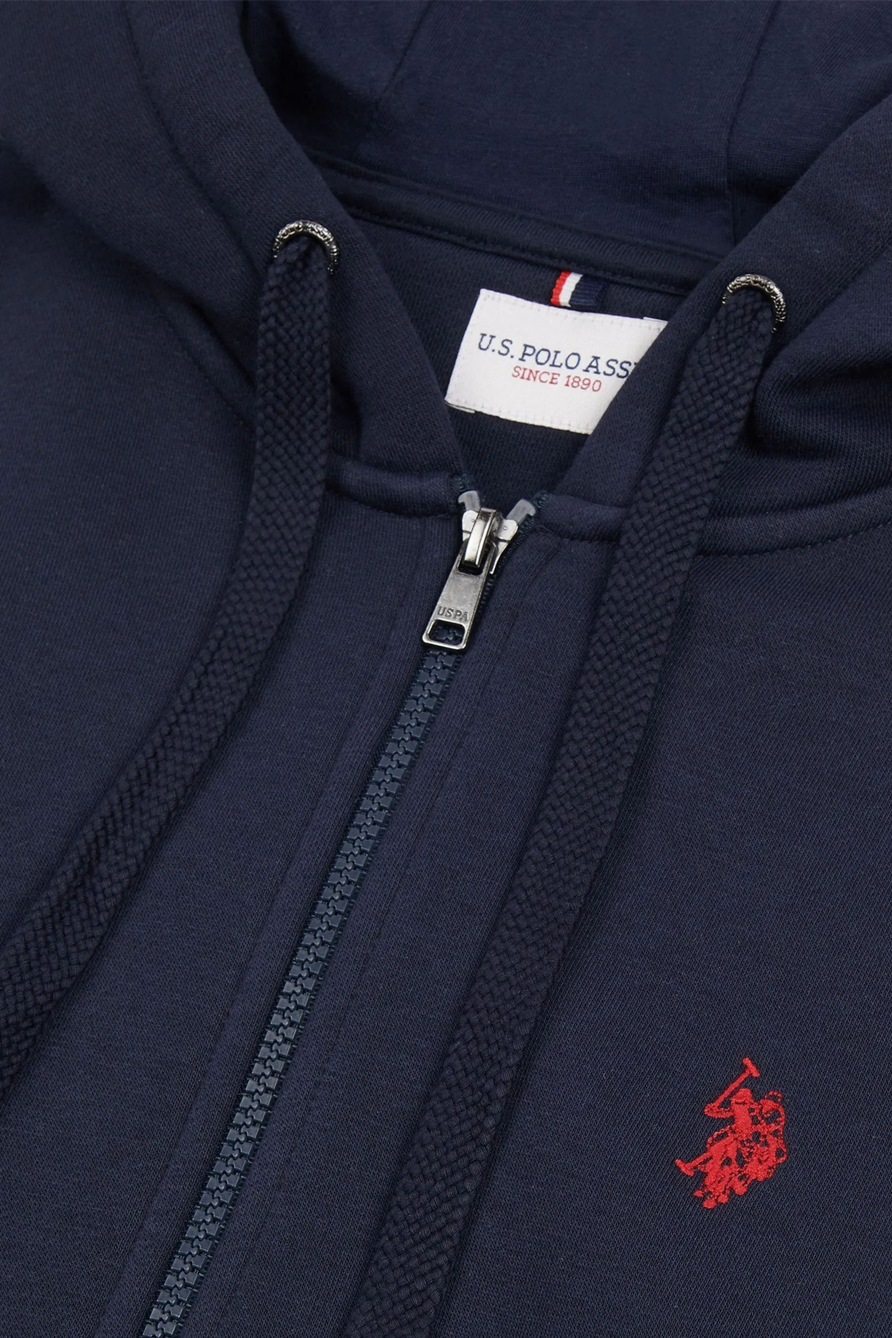 U.S. Polo Assn. Uomo - Felpa con cappuccio, zip e doppio cavaliere vestibilità classica