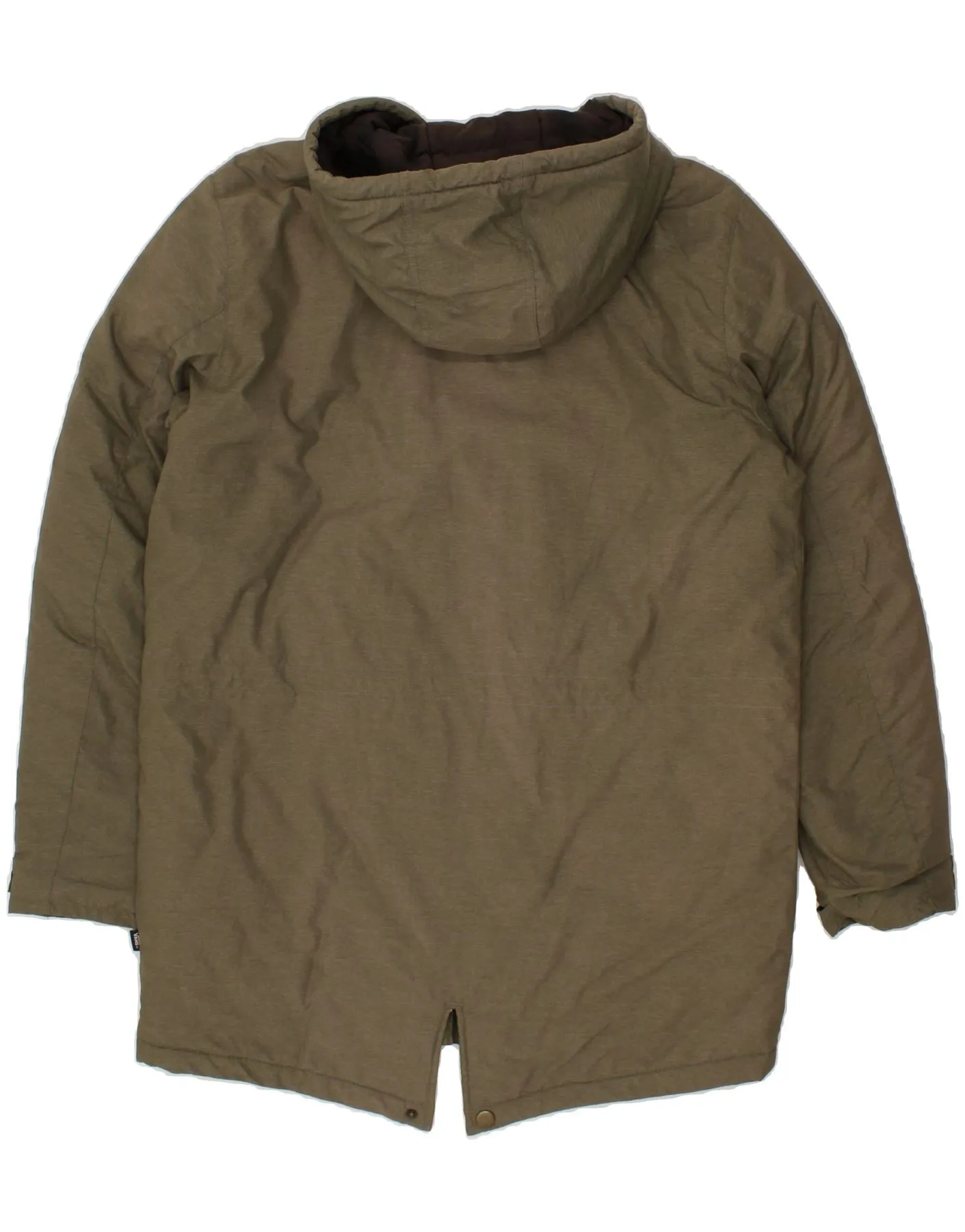 VANS Mens Hooded Parka Jacket UK 40 Large Khaki Polyester
