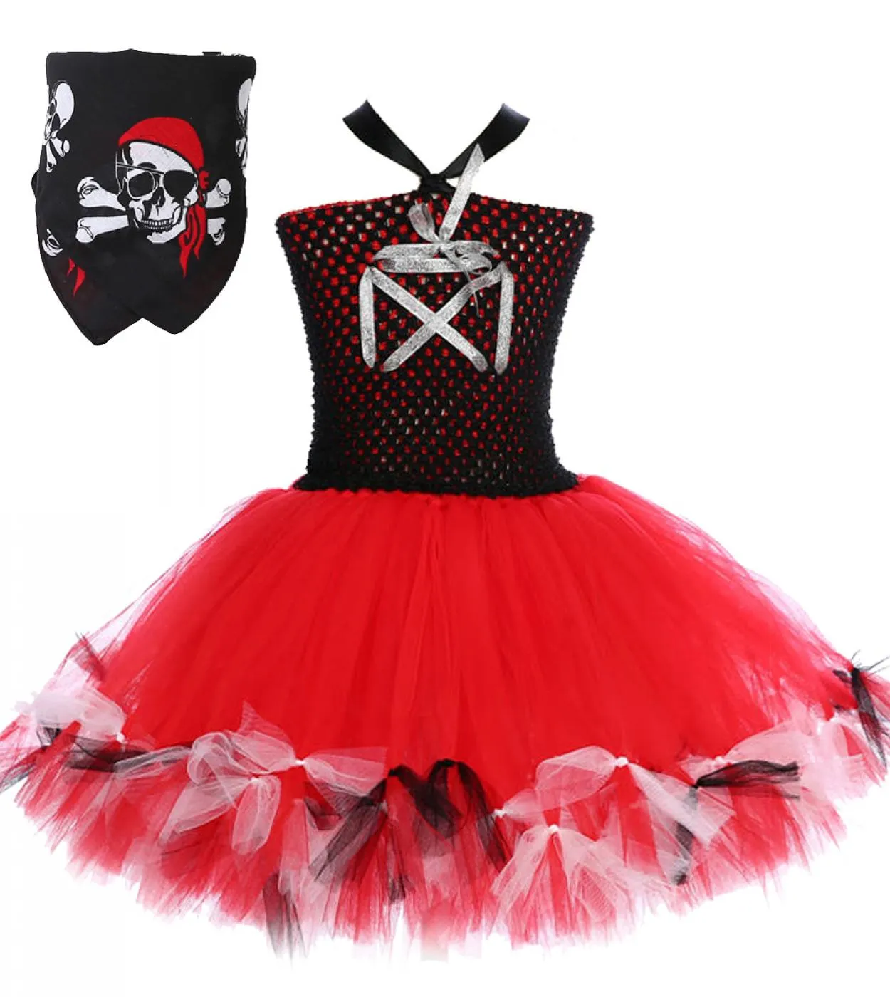 Vestito da tutu pirata per ragazze Costume cosplay di Halloween per bambini Ragazza Principessa Abiti da festa Bambini Capitano