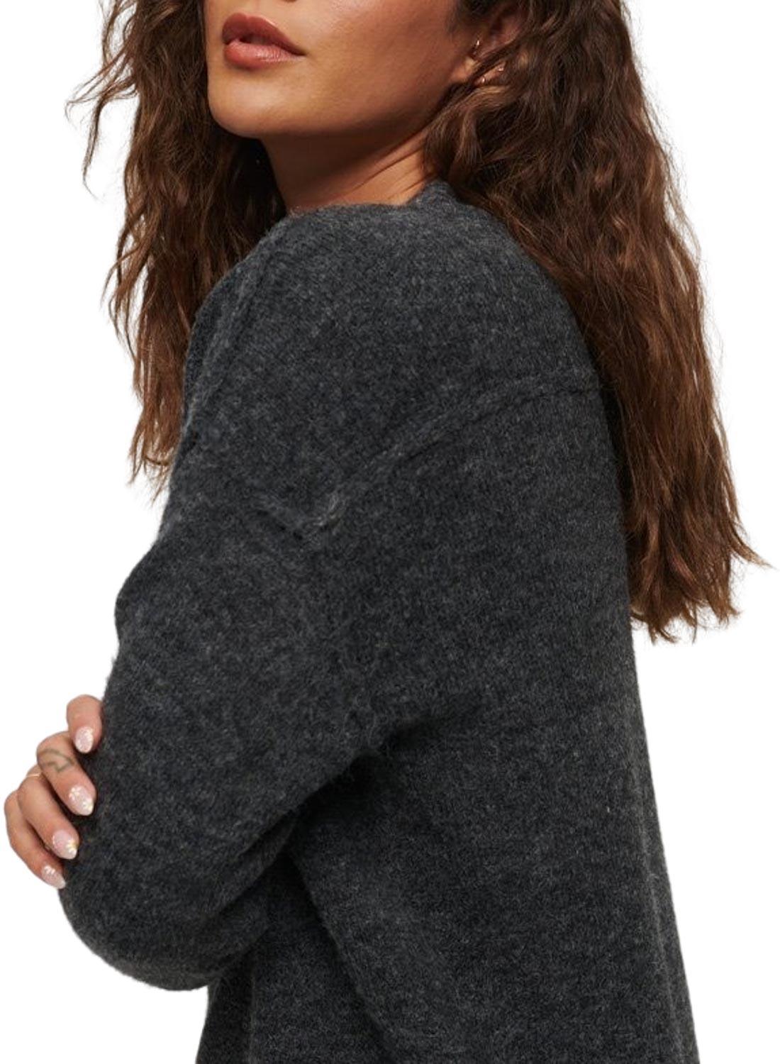 Vestito Superdry V Neck Knit Grigio per Donna