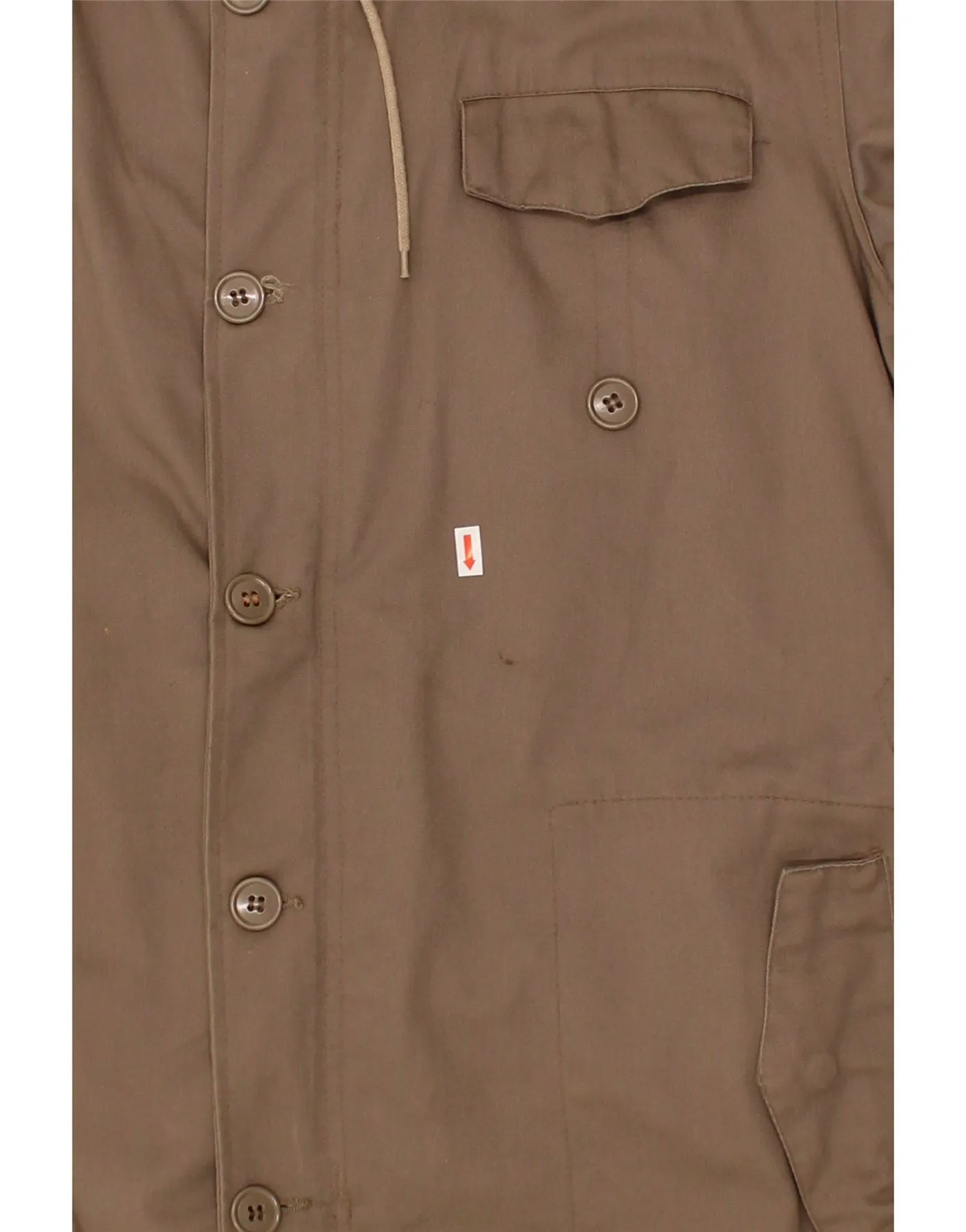 VINTAGE Mens Hooded Parka Jacket IT 52 XL Brown Polyester