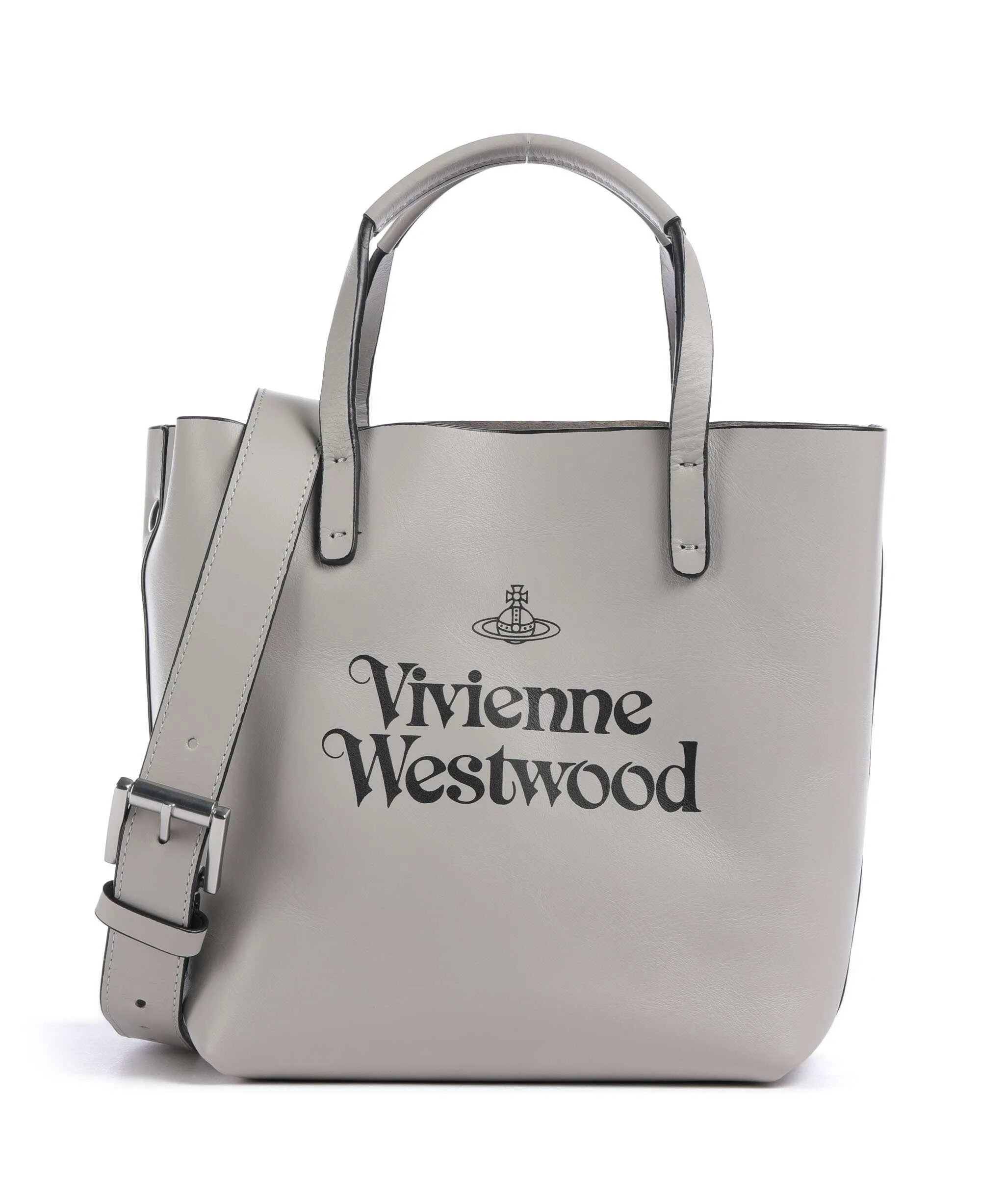  Vivienne Westwood Studio Small Borsa a tracolla pelle bovina grigio chiaro  