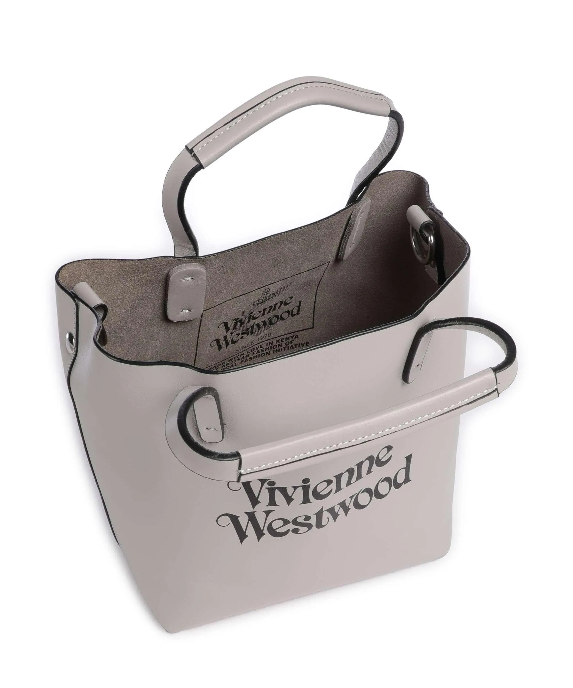  Vivienne Westwood Studio Small Borsa a tracolla pelle bovina grigio chiaro  